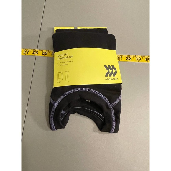 All In Motion Other - All In Motion Girls Youth Thermal Set Small Black Elastic Waistband Thumbholes